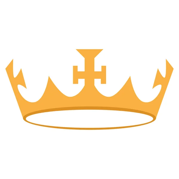 Elszigetelt Színű Király Vagy Királynő Arany Korona Ikon Vektor Illusztráció — Stock Vector