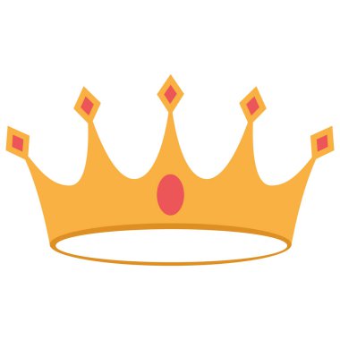 Isolated colored king or queen golden crown icon Vector illustration