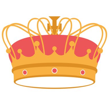 Isolated colored king or queen golden crown icon Vector illustration