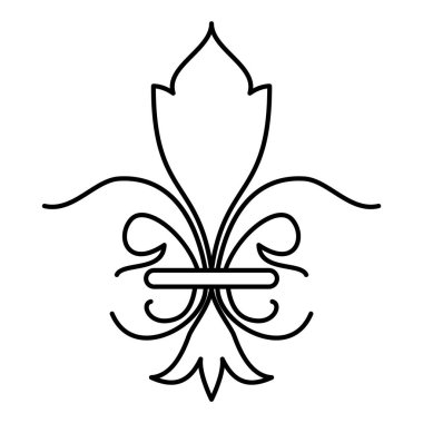 İzole edilmiş soyut lys çiçek sembolü simgesi Vektör illüstrasyonu