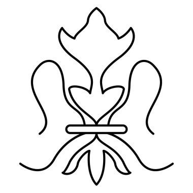 İzole edilmiş soyut lys çiçek sembolü simgesi Vektör illüstrasyonu