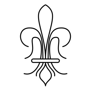 İzole edilmiş soyut lys çiçek sembolü simgesi Vektör illüstrasyonu