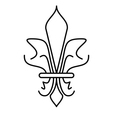 İzole edilmiş soyut lys çiçek sembolü simgesi Vektör illüstrasyonu