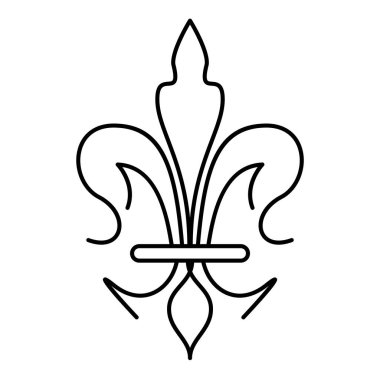 İzole edilmiş soyut lys çiçek sembolü simgesi Vektör illüstrasyonu