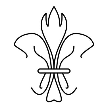 İzole edilmiş soyut lys çiçek sembolü simgesi Vektör illüstrasyonu