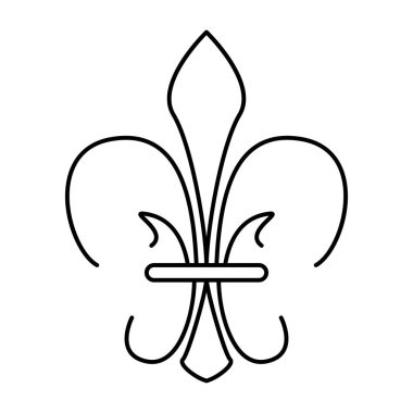 İzole edilmiş soyut lys çiçek sembolü simgesi Vektör illüstrasyonu