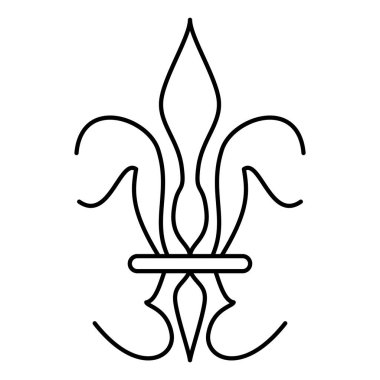 İzole edilmiş soyut lys çiçek sembolü simgesi Vektör illüstrasyonu