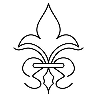 İzole edilmiş soyut lys çiçek sembolü simgesi Vektör illüstrasyonu