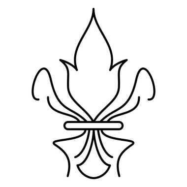 İzole edilmiş soyut lys çiçek sembolü simgesi Vektör illüstrasyonu