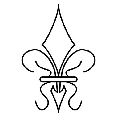 İzole edilmiş soyut lys çiçek sembolü simgesi Vektör illüstrasyonu