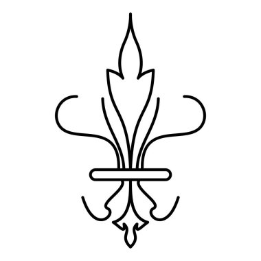 İzole edilmiş soyut lys çiçek sembolü simgesi Vektör illüstrasyonu