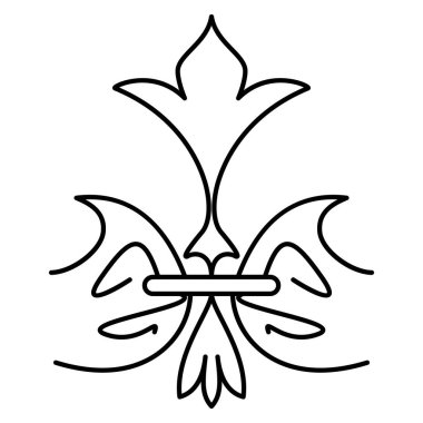 İzole edilmiş soyut lys çiçek sembolü simgesi Vektör illüstrasyonu