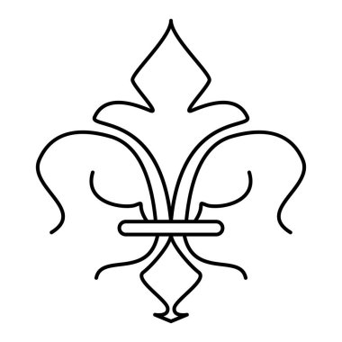 İzole edilmiş soyut lys çiçek sembolü simgesi Vektör illüstrasyonu