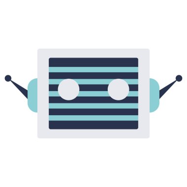 İzole edilmiş sevimli robot karakter Avatar Vektör illüstrasyonuName