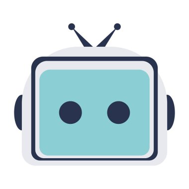 İzole edilmiş sevimli robot karakter Avatar Vektör illüstrasyonuName