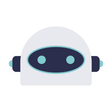 İzole edilmiş sevimli robot karakter Avatar Vektör illüstrasyonuName