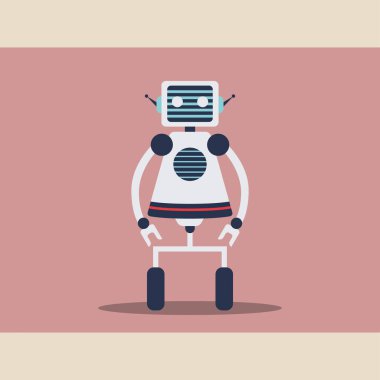 İzole edilmiş şirin renkli robot karakter Vektör illüstrasyonu