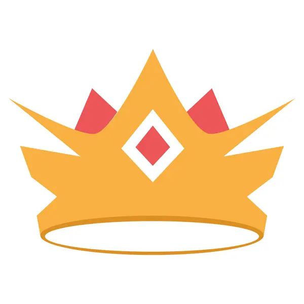 Ізольовані Кольорові Король Або Королева Золота Корона Значок Векторні Ілюстрації — стоковий вектор
