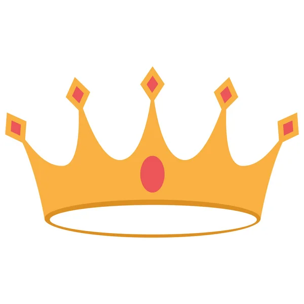 Isolerad Färgad Kung Eller Drottning Gyllene Krona Ikon Vektor Illustration — Stock vektor