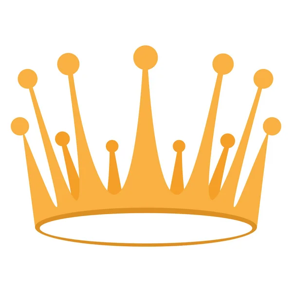 Изолированный Цветной Король Королева Золотая Корона Иконка Вектор Иллюстрация — стоковый вектор