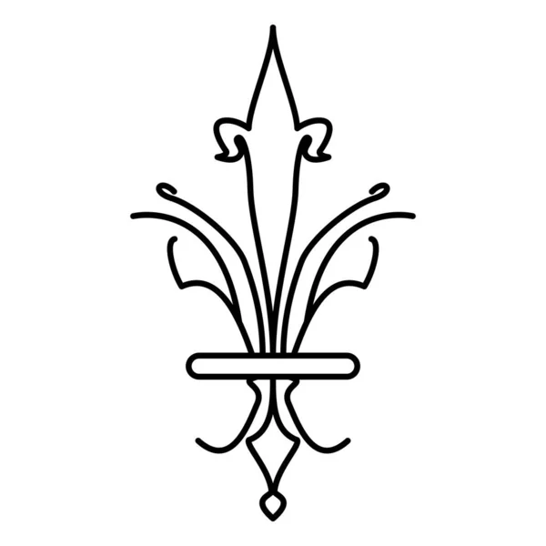 Icono Símbolo Flor Lirio Abstracto Aislado Ilustración Vectorial — Vector de stock