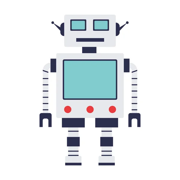 Απομονωμένο Χαριτωμένο Χρωματιστό Ρομπότ Χαρακτήρα Διάνυσμα Εικονογράφηση — Διανυσματικό Αρχείο