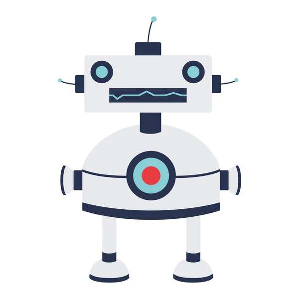 Isolato Carino Personaggio Robot Colorato Illustrazione Vettoriale — Vettoriale Stock