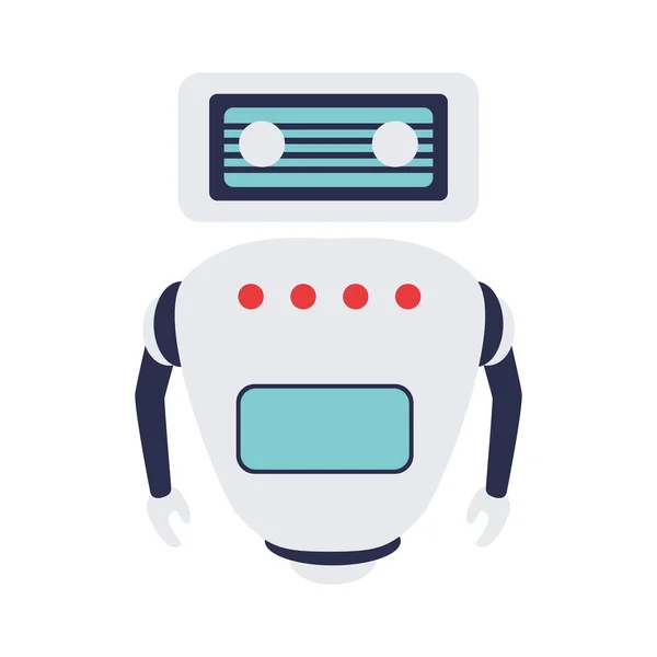 Απομονωμένο Χαριτωμένο Χρωματιστό Ρομπότ Χαρακτήρα Διάνυσμα Εικονογράφηση — Διανυσματικό Αρχείο