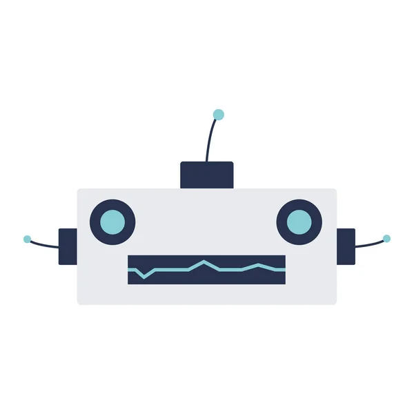 Geïsoleerde Schattige Robot Karakter Avatar Vector Illustratie — Stockvector