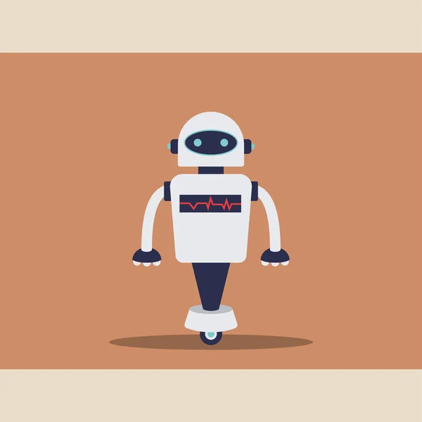 Isolado Bonito Colorido Robô Personagem Vector Ilustração — Vetor de Stock