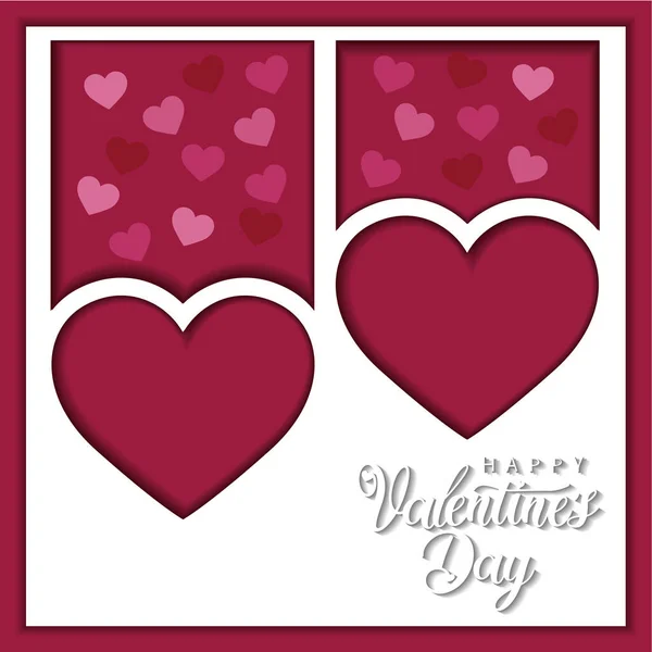 Par Pancartas Colores Con Formas Corazón Día San Valentín Vector — Vector de stock