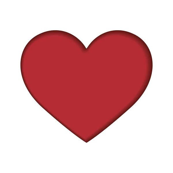 Isolierte Rote Herzform Symbol Vektor Illustration — Stockvektor