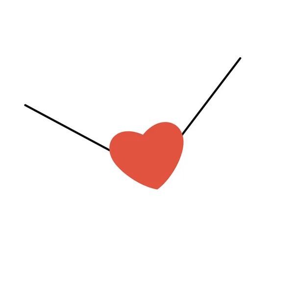 Vereinzelter Liebesbrief Mit Herzform Vektor Illustration — Stockvektor