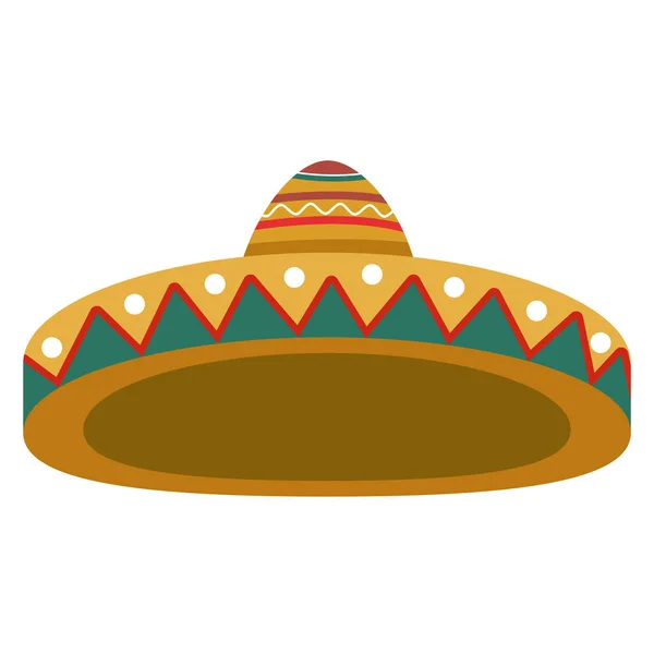 Μεμονωμένη Έγχρωμη Παραδοσιακή Μεξικανική Mariachi Καπέλο Εικονίδιο Διάνυσμα Εικόνα — Διανυσματικό Αρχείο