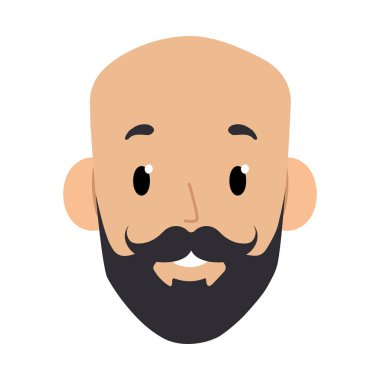 İzole edilmiş sevimli hipster çizgi film karakteri Avatar Vektör illüstrasyonu