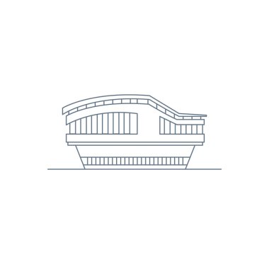 Stadyum simgesinin ön görüntüsü Taslak Şekil Vektör illemesi