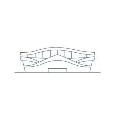 Stadyum simgesinin ön görüntüsü Taslak Şekil Vektör illemesi