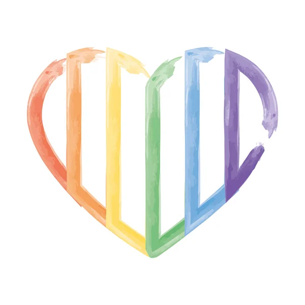stock vector Isolated colored rainbow heart shape symbol Vector illustration