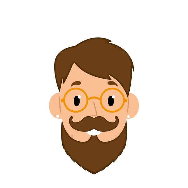 stock vector Isolated cute hipster cartoon character avatar Vector illustration