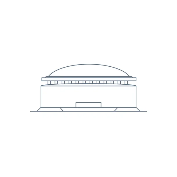 Vista Frontal Icono Estadio Estilo Esquema Ilustración Vectorial — Vector de stock