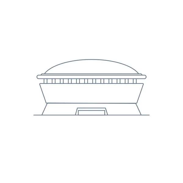 スタジアムアイコンのフロントビュー概要スタイルベクトルイラスト — ストックベクタ