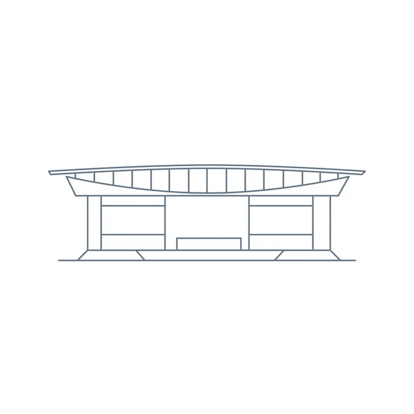 Vista Frontale Icona Dello Stadio Stile Outline Illustrazione Vettoriale — Vettoriale Stock