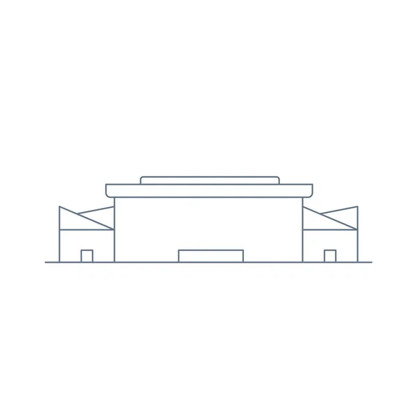 スタジアムアイコンのフロントビュー概要スタイルベクトルイラスト — ストックベクタ