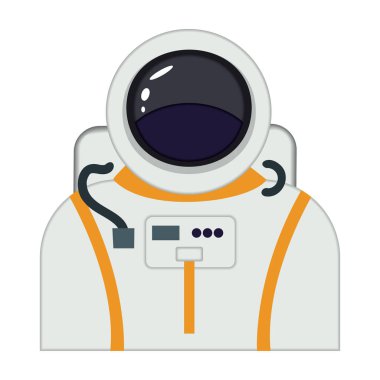 İzole edilmiş renkli şirin astronot karakter Vektör illüstrasyonu