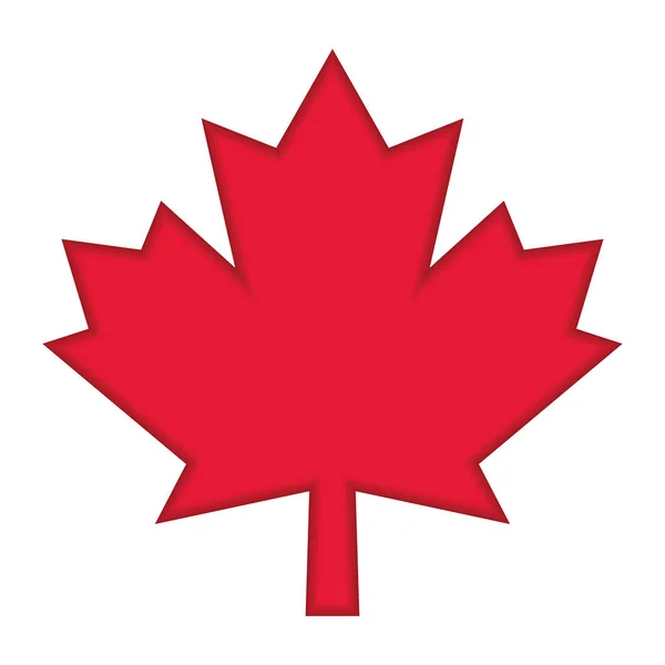 独立した赤いカナダのカエデの葉のアイコンベクトルイラスト — ストックベクタ