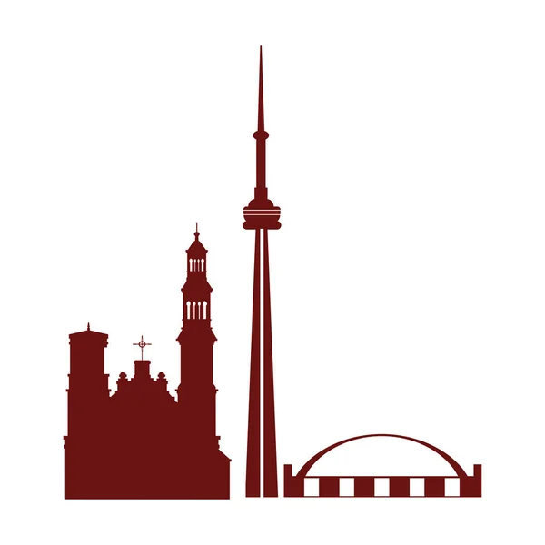 Silhouette Isolata Uno Skyline Toronto Illustrazione Vettoriale — Vettoriale Stock