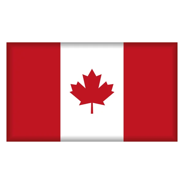 Isolato Bandiera Colorata Del Canada Illustrazione Vettoriale — Vettoriale Stock