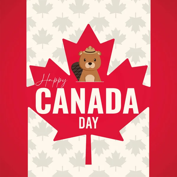 Poster Modèle Jour Canada Coloré Illustration Vectorielle — Image vectorielle