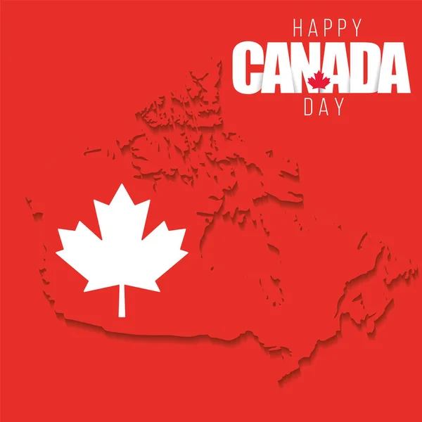 Gekleurde Canada Dag Template Met Kaart Van Canada Vector Illustratie — Stockvector