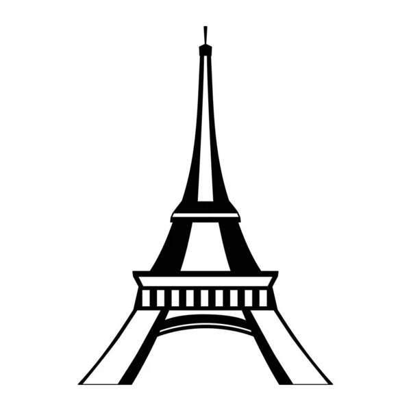 Isolado Eiffel Torre Marco Silhueta Vector Ilustração —  Vetores de Stock